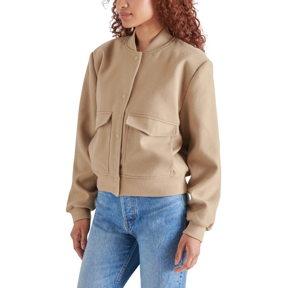Steve Madden Beige Bomber Jacket